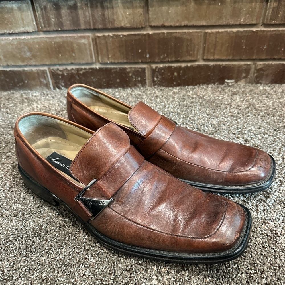 Kenneth Cole NY Men's Brown Leather Loafers Size 9.5 Good Used Condition